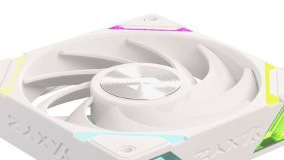 Imagen 2 del producto Kit de 3 Ventiladores XYZ VORTEX PRO A-RGB, Conexión en Cadena, Reverse Airflow, 120mm, Blanco