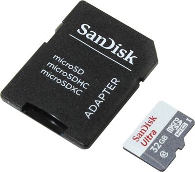 Imagen 2 del producto Tarjeta de Memoria MicroSDHC Sandisk 32GB Clase 10 con Adaptador SD