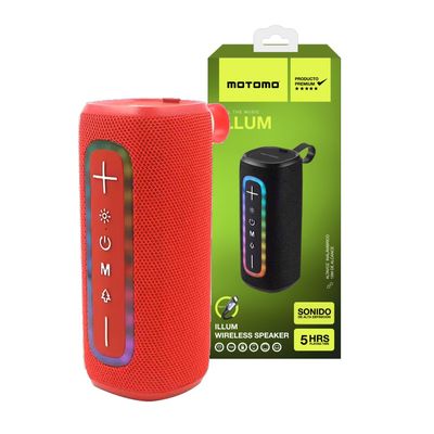 Parlante Inalámbrico ILLUM Motomo PAPOBT23, RGB, Color Rojo