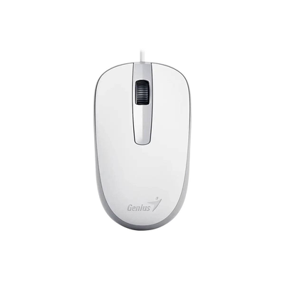 Imagen 1 del producto Mouse alámbrico Genius DX-120-WH, conexión USB, Blanco, Estilo limpio