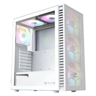 Gabinete Gamer XYZ AIRONE 100 MESH White Incluye 6 Ventiladores ARGB ATX m ATX mini ITX