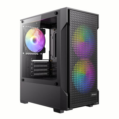 Gabinete Gamer Antec VX100M ARGB Mini Tower, Micro-ATX, Panel de Malla y 3 Ventiladores ARGB
