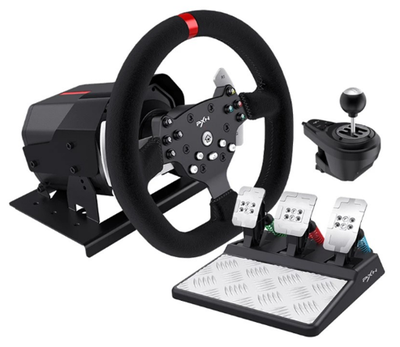 Volante Racing Universal PXN-V10, Incluye Pedales, Incluye Shifter, Force Feedback