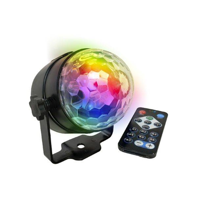 Mini Disco Ball Mlab 9413 - Luz RGB, Sensor de Sonido, USB 5V, Negro