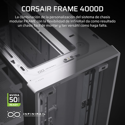 Imagen 2 del producto Gabinete Gamer Corsair FRAME 4000D, Modular, Color Blanco