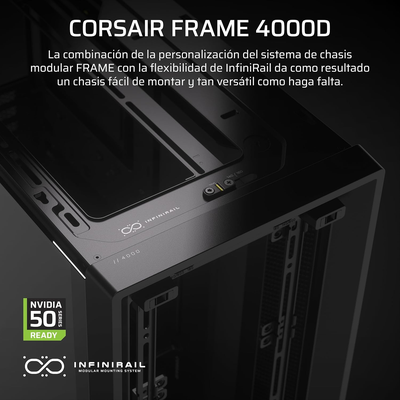 Imagen 2 del producto Gabinete Gamer Corsair 4000D Frame Mid Tower - Negro, Modular, Vidrio Templado