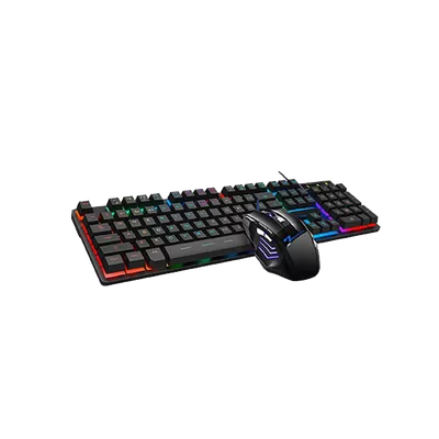 Kit Gamer Teclado y Mouse Gamer RGB Motomo AN 300 USB 2 0 Negro