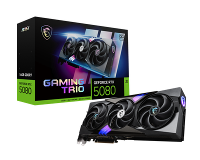 Imagen 1 del producto Tarjeta de Video MSI Nvidia GeForce RTX 5080 GAMING TRIO OC, 16GB GDDR7, 256-bit, PCI-e Gen 5