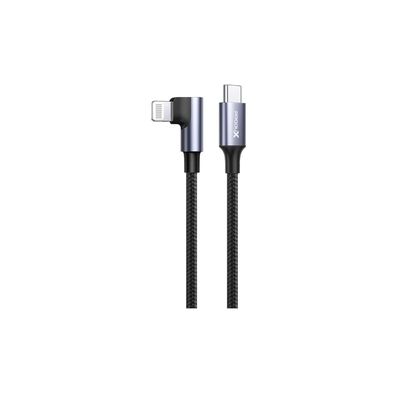 Imagen 2 del producto Cable Lightning en Angulo a USB-C Motomo Game Playing, 20W, Trenzado, Color Negro
