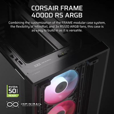 Imagen 2 del producto Gabinete Gamer Corsair FRAME 4000D RS ARGB, Modular, Color Negro