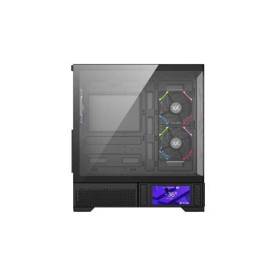 Imagen 2 del producto Gabinete Gamer XYZ AURORAX 100 PRO Panel Panor mico Pantalla 5 5 Incluye 3 Fans Negro