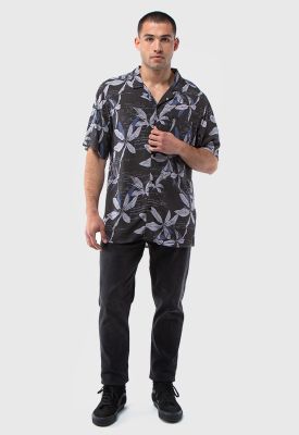Camisa Viscosa Dark Flower Black Bubba