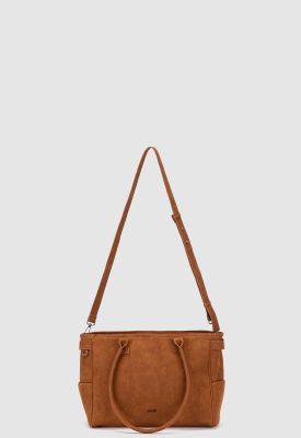 Tote Suede Camel Black Bubba