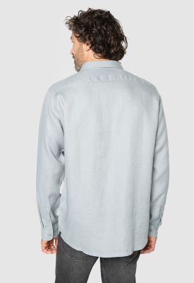 Imagen 2 del producto Long Shirt Linen Light Grey Black Bubba