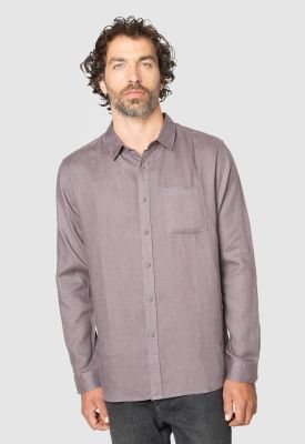 Long Shirt Linen Light Fig Black Bubba