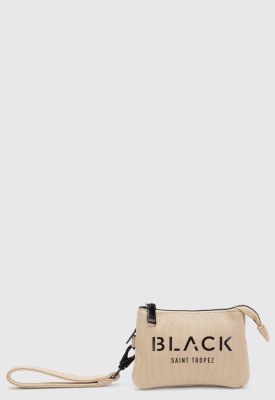 Billetera Canvas Beige Black Bubba