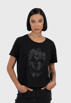 Women Tee Skull Black Bubba