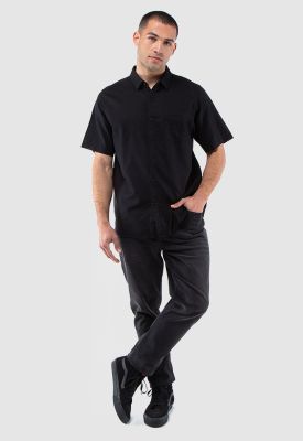Camisa Manga Corta Lino Black Black Bubba