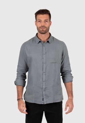 Imagen 2 del producto Linen Shirt Light Grey Black Bubba