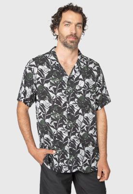 Shirt Viscose Wild Plants Black Bubba