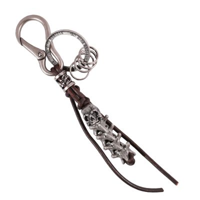 LLAVERO CUERO HOMBRE  GINO RODINIS  LL122 CAFÉ