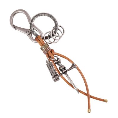 LLAVERO CUERO HOMBRE  GINO RODINIS  LL121 CAMEL