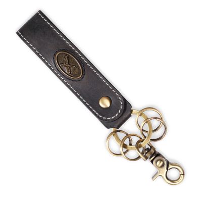 LLAVERO CUERO HOMBRE  GINO RODINIS  LL112 NEGRO