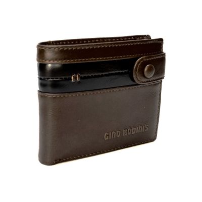 BILLETERA DE CUERO HOMBRE PAOLO 673 NEGRO GINO RODINIS