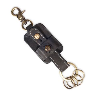 LLAVERO CUERO HOMBRE  GINO RODINIS  LL115 NEGRO