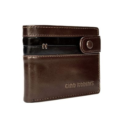 BILLETERA DE CUERO HOMBRE STEFANO 664 NEGRO GINO RODINIS