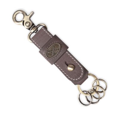 LLAVERO CUERO HOMBRE  GINO RODINIS  LL113 CAFÉ