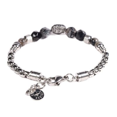 Imagen 2 del producto BRAZALETE UNISEX GINO RODINIS B536 | Negro/Plateado