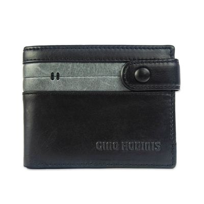 Billetera Gino Rodinis  Paolo 675 Negro/Acero Hombre