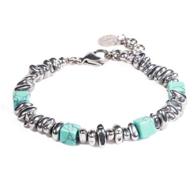 BRAZALETE UNISEX GINO RODINIS B529 | Turquesa/Plateado
