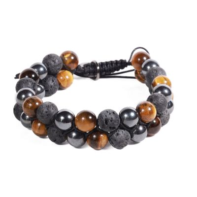 BRAZALETE UNISEX GINO RODINIS B503 | Beige/Negro/Acero