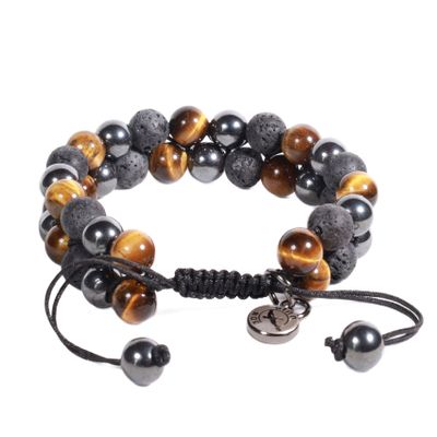 Imagen 2 del producto BRAZALETE UNISEX GINO RODINIS B503 | Beige/Negro/Acero