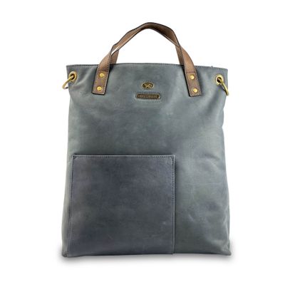 Cartera estilo Tote Bag Gino Rodinis 2201 Azul/Marrón