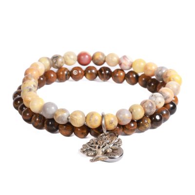 BRAZALETE UNISEX GINO RODINIS B508 | Marrón/Beige