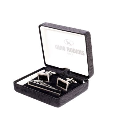 Set de Pasador de Corbata y Colleras Gino Rodinis PAS033