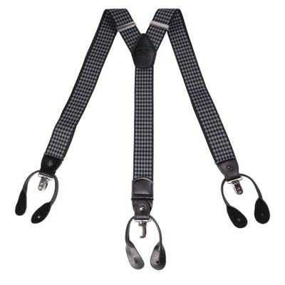 Suspensor Gino Rodinis Negro con rombos color Gris  SP015