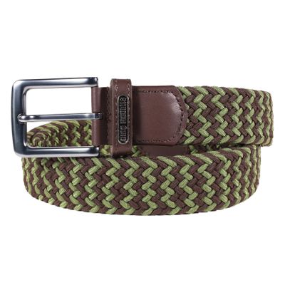 CINTURÓN ELASTICADO GINO RODINIS HOMBRE 2517 VERDE/MARRON S-M