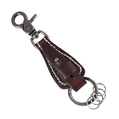 LLAVERO CUERO HOMBRE  GINO RODINIS  LL119 CAFÉ