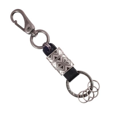 LLAVERO CUERO HOMBRE  GINO RODINIS  LL123 NEGRO