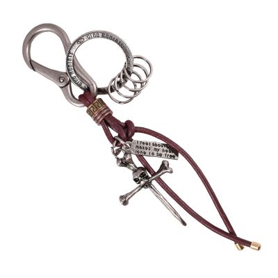 LLAVERO CUERO HOMBRE  GINO RODINIS  LL121 BURDEOS