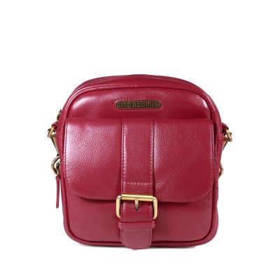 MORRAL DE CUERO GINO RODINIS  1260 ROJO