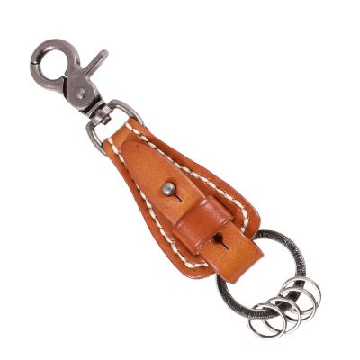 LLAVERO CUERO HOMBRE  GINO RODINIS  LL119 CAMEL