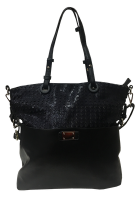 Cartera Cuero Ecológico CRR48 Negro