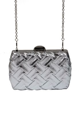 Cartera de fiesta CRX36 Plata Ecocuero