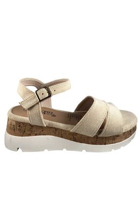 Sandalia Gamuza Ecológica ZAZ21 Beige