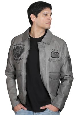 Chaqueta Ecocuero CHG47 Gris